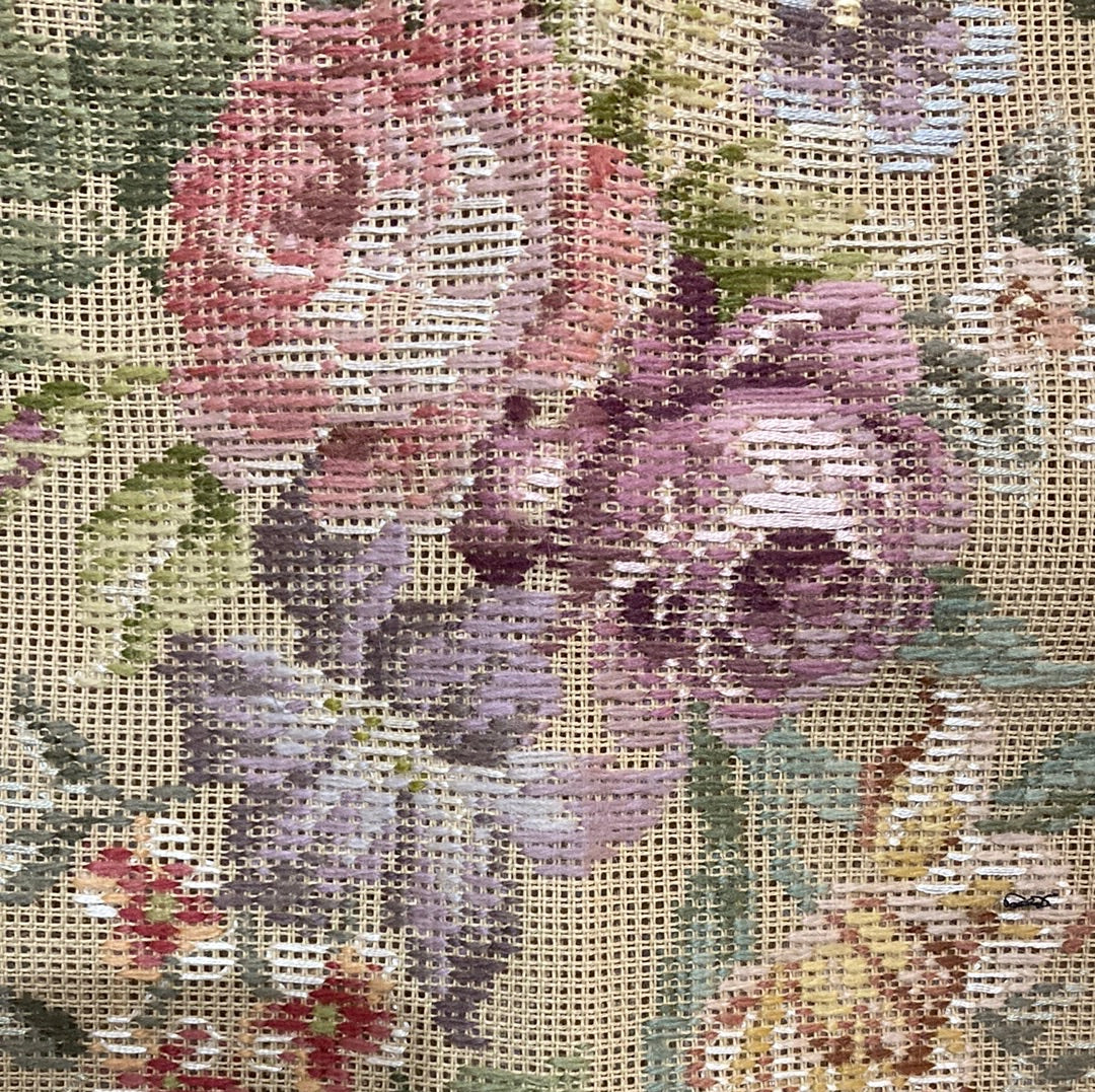 Floral Chair Seat, Back and Arm Tapestry - Beverley Trammed Canvas