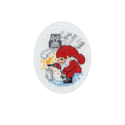 Christmas Card - 9 x 13cm with Oval Aperture