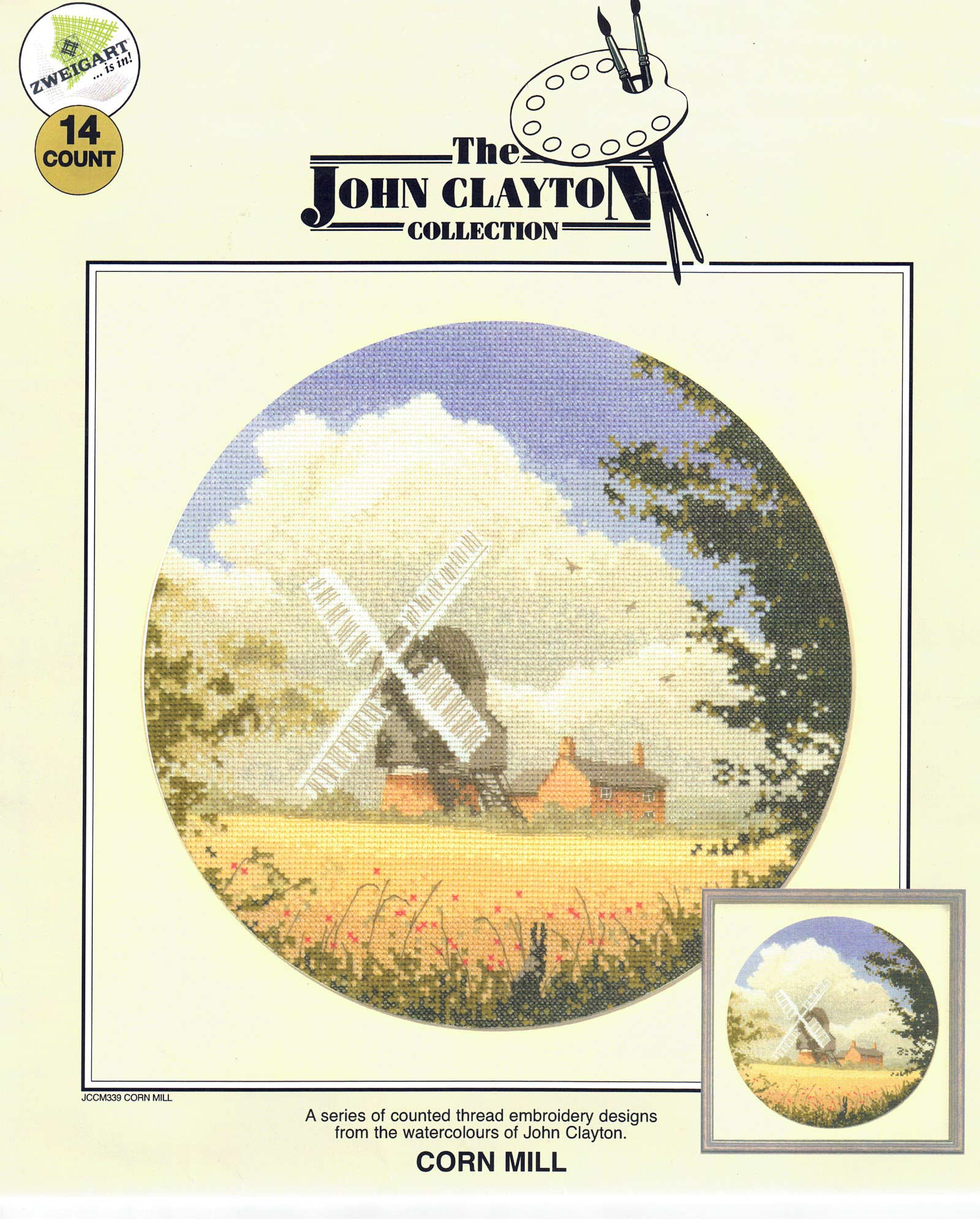 The John Clayton Cross Stitch Collection Corn Mill by Heritage Stitchcraft