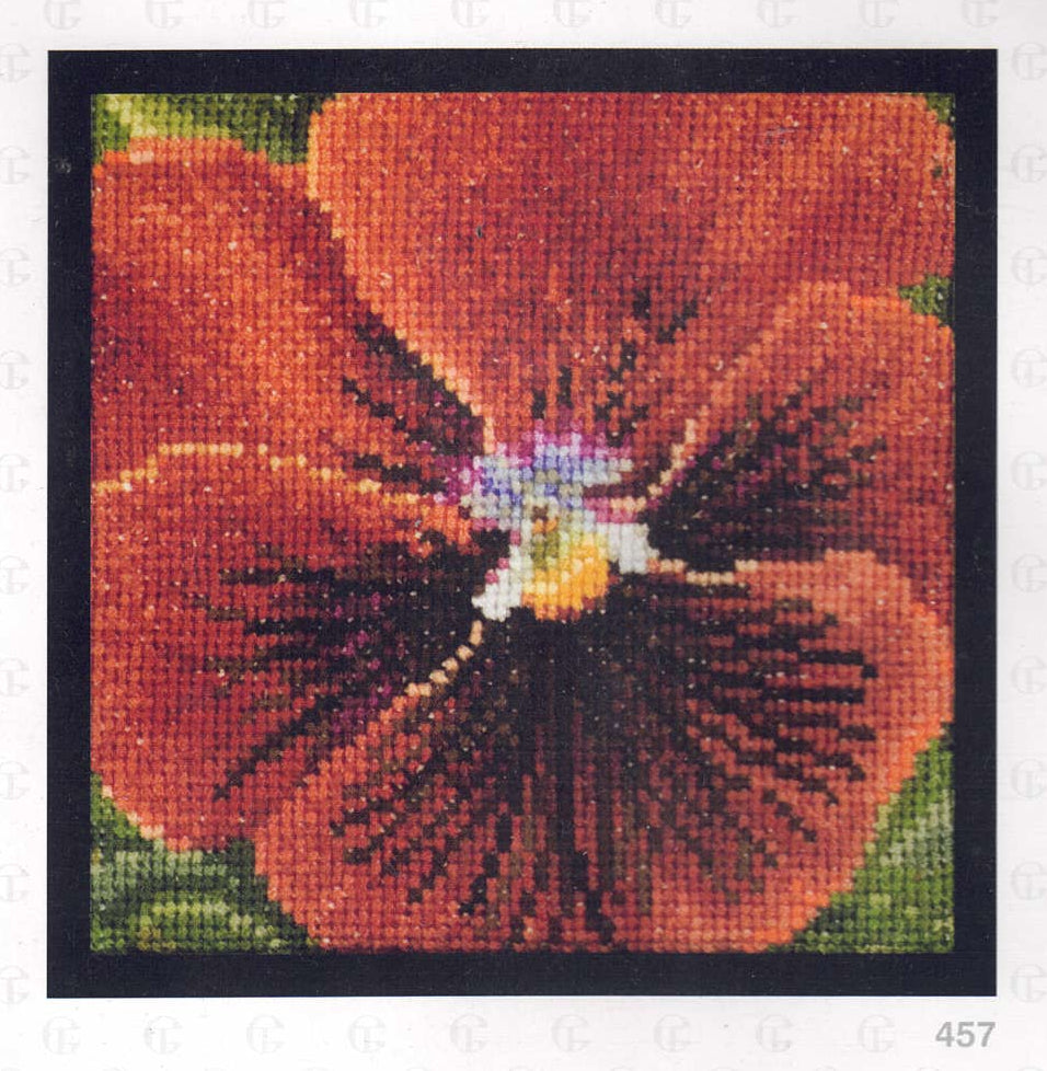 Pansies in 18ct Aida from Thea Gouveneur