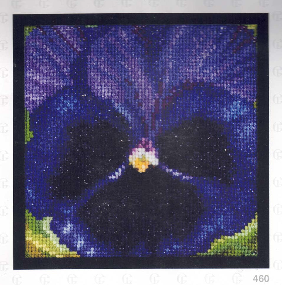 Pansies in 18ct Aida from Thea Gouveneur