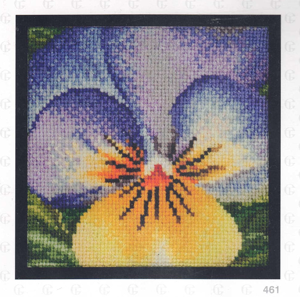 Pansies in 18ct Aida from Thea Gouveneur