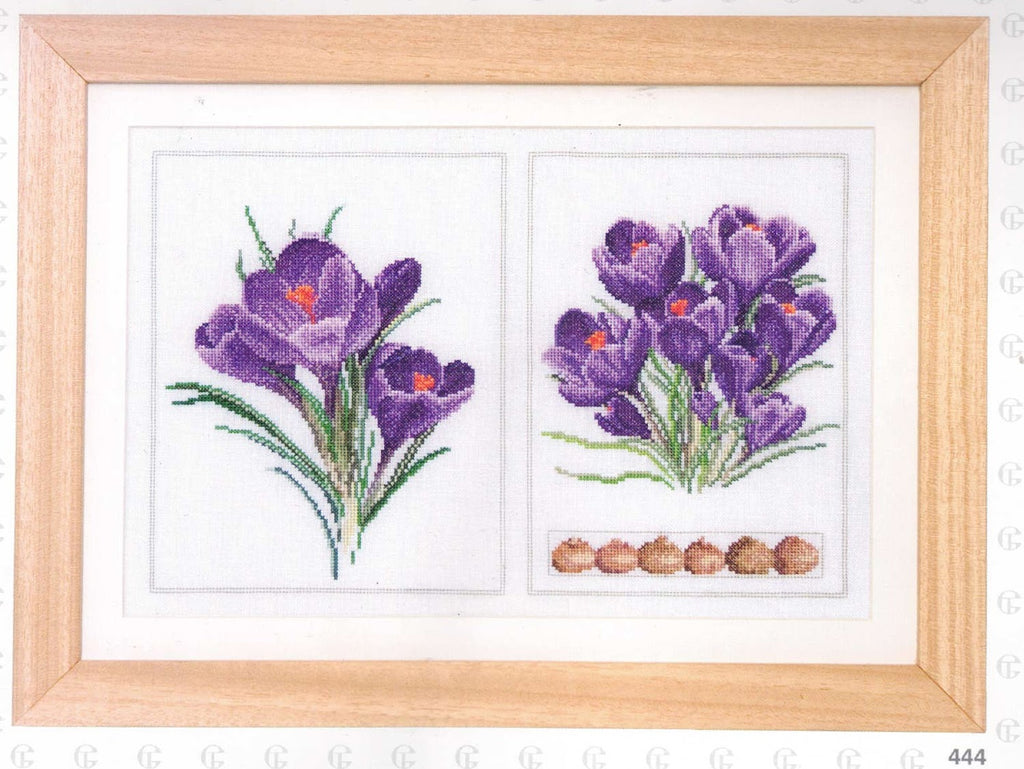 Floral Diptych in 18ct Aida / evenweave from Thea Gouveneur (Muscari, Crocus or Anemone)