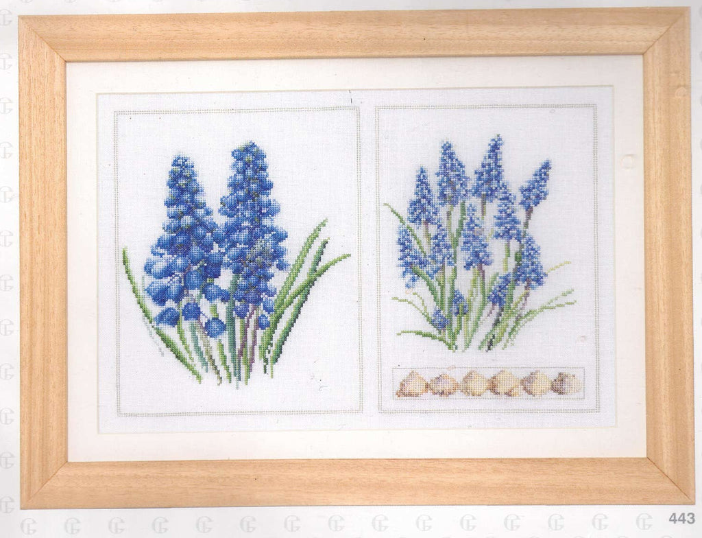 Floral Diptych in 18ct Aida / evenweave from Thea Gouveneur (Muscari, Crocus or Anemone)