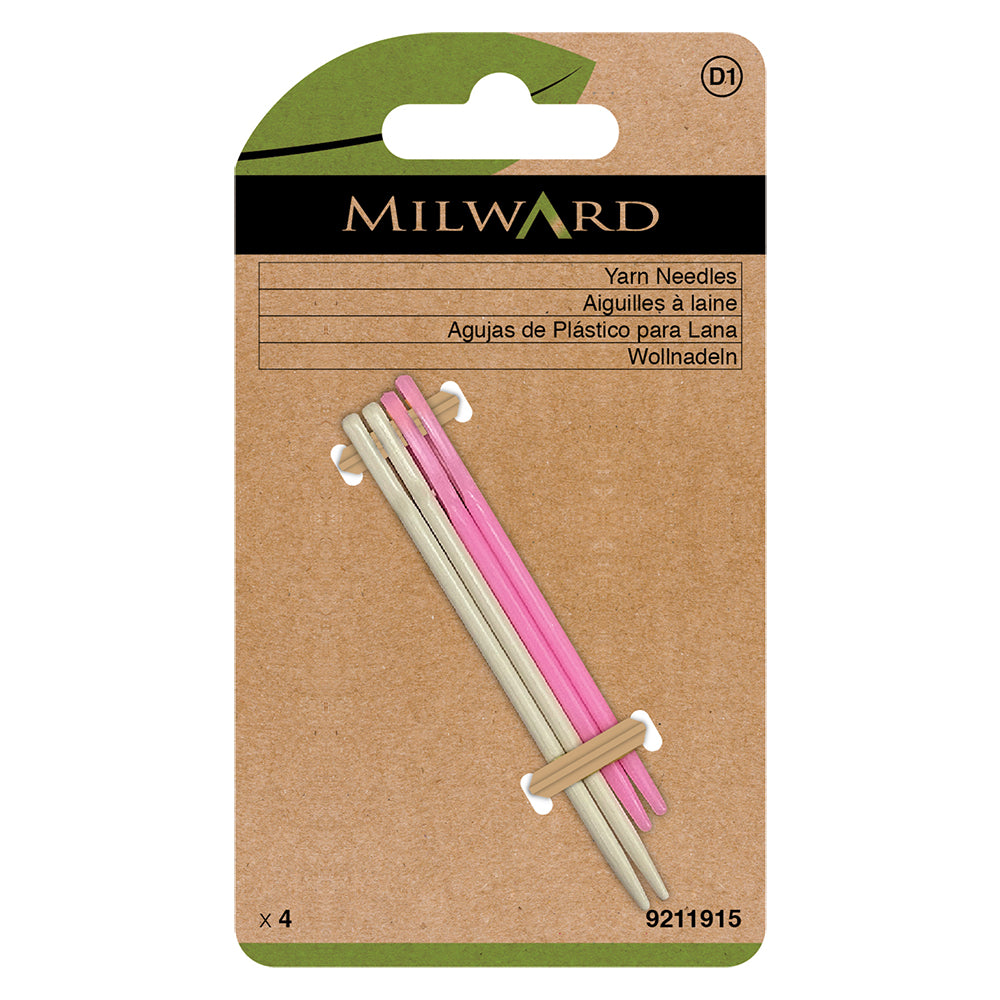 Hand Sewing Needles: Wool & Yarn: Plastic (4 needles) - Milward