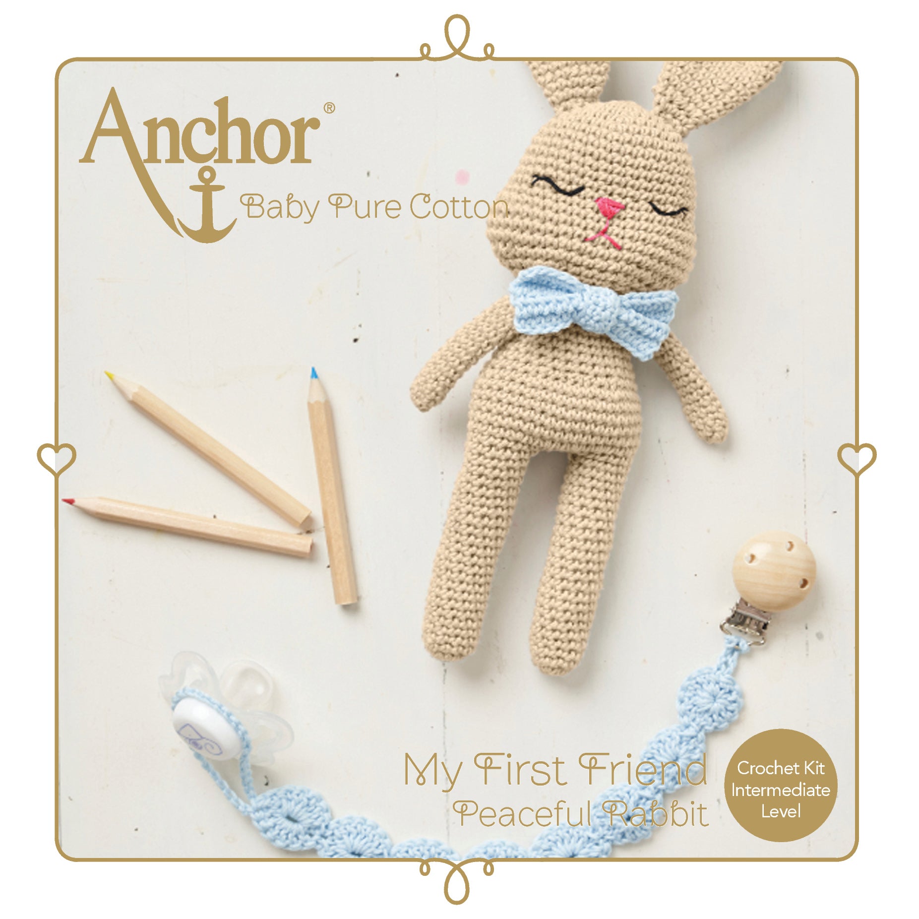 Crochet Kit: Baby Pure Cotton: Amigurumi Rabbit / Sheep / Hippo by Anchor