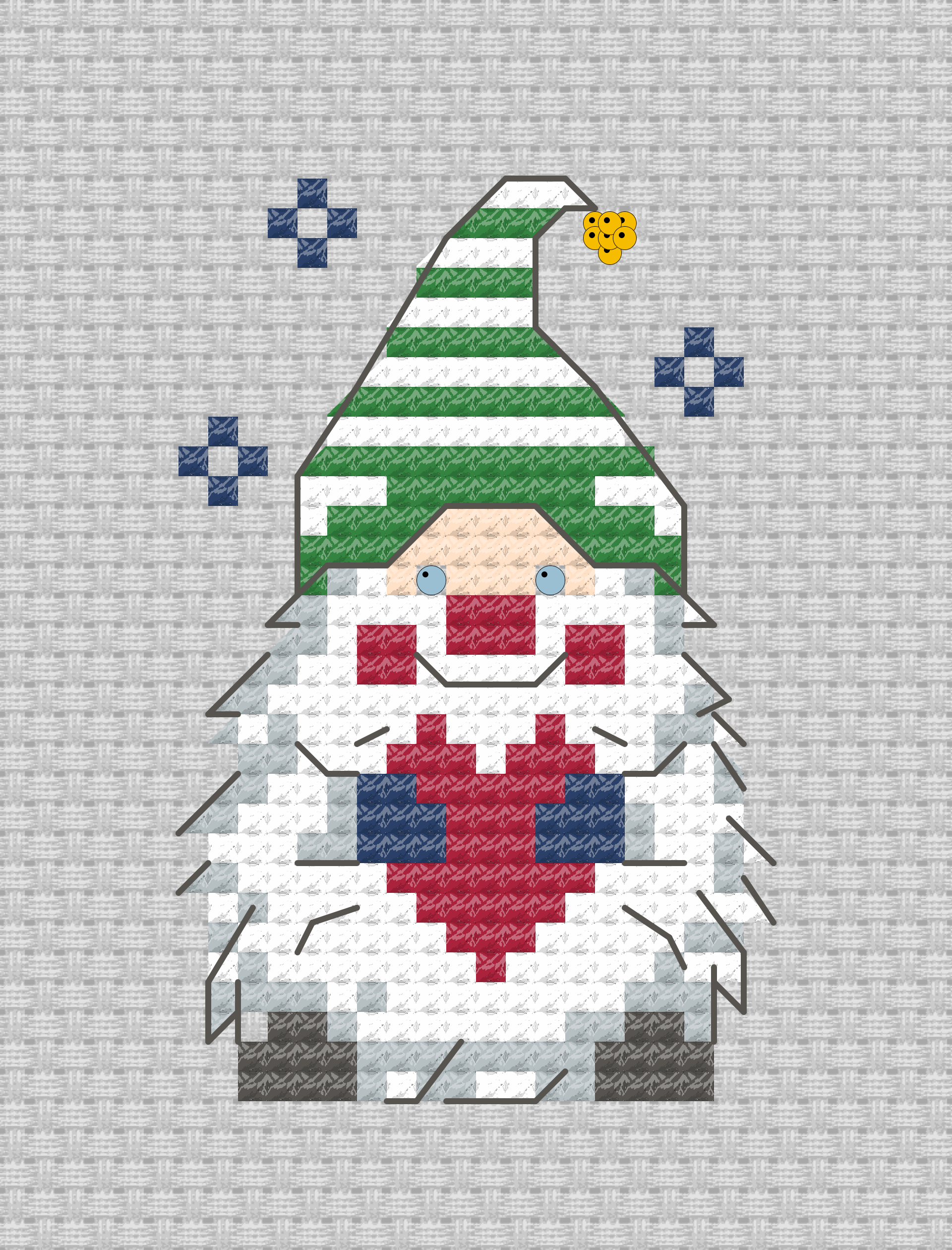 Spinning Jenny own design 'Grassington Gonks' Christmas Cards cross