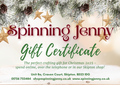 The Great Spinning Jenny Christmas Gift Certificate 2025