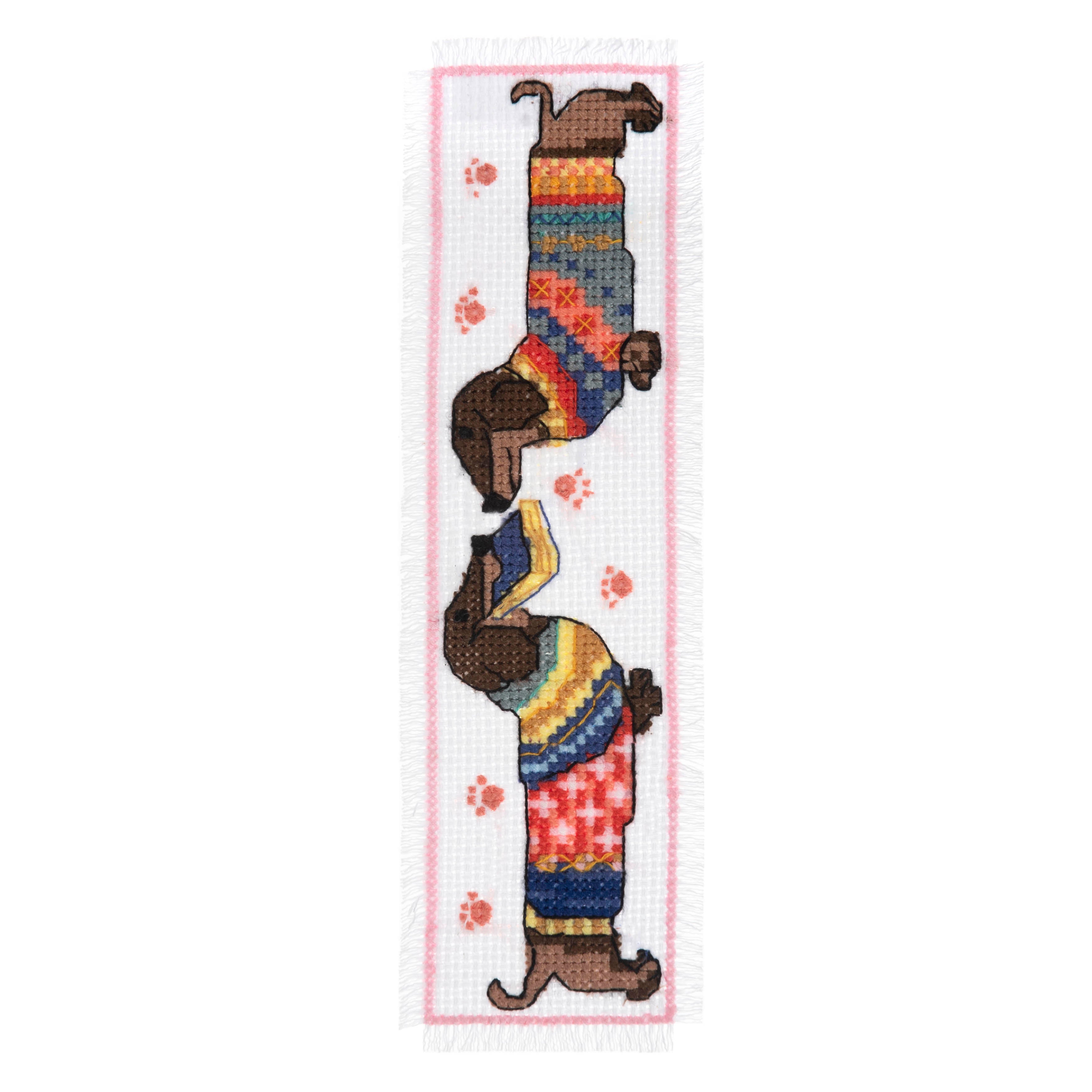 Cross Stitch Kit: Printed: Bookmark: Dachshund in Jumper by Trimits
