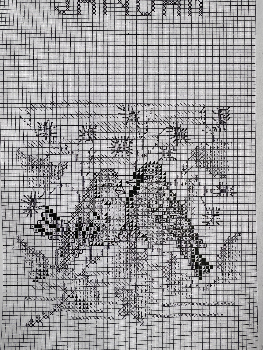 Calendar Wall Hanging - Cross Stitch (Klokkestreng)