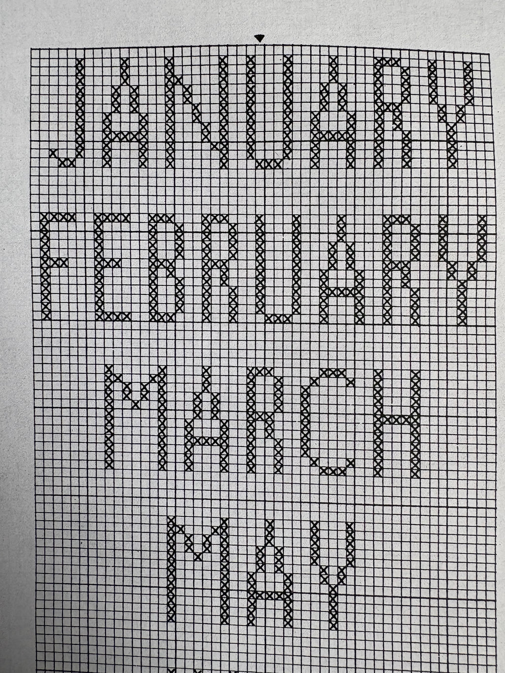 Calendar Wall Hanging - Cross Stitch (Klokkestreng)