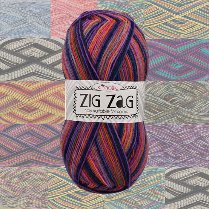 Zig Zag 4Ply Wool (Sock Wool) - King Cole