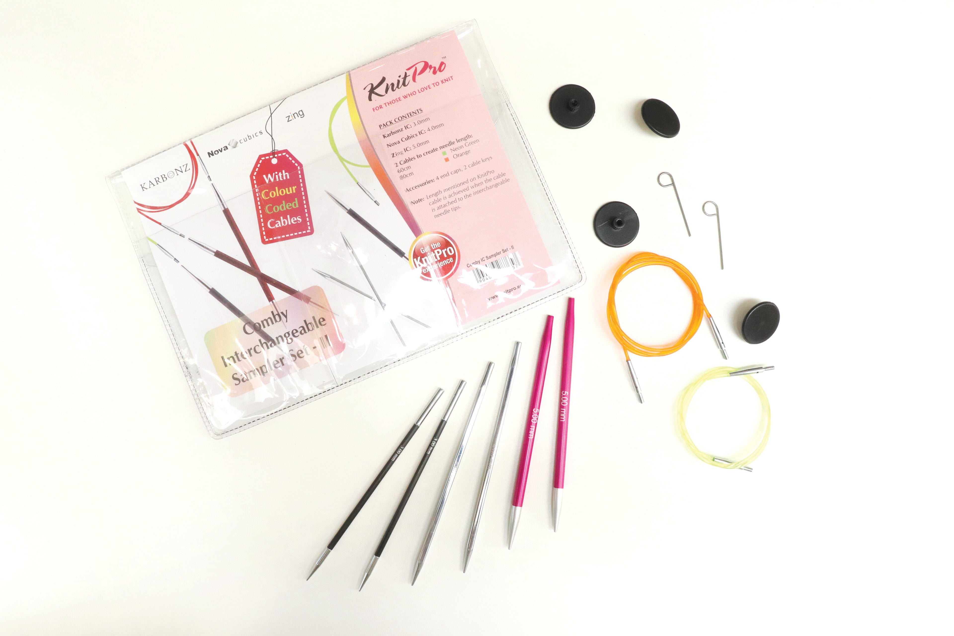 Combi Interchangeable Cable Knitting Needle Sample Set - KnitPro