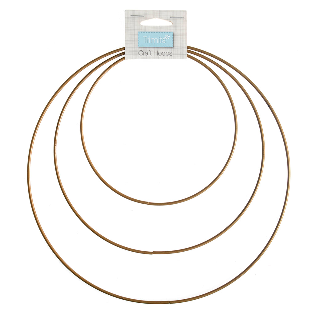 Craft Hoops: Wire: 15, 50 & 25cm: Gold - Trimits