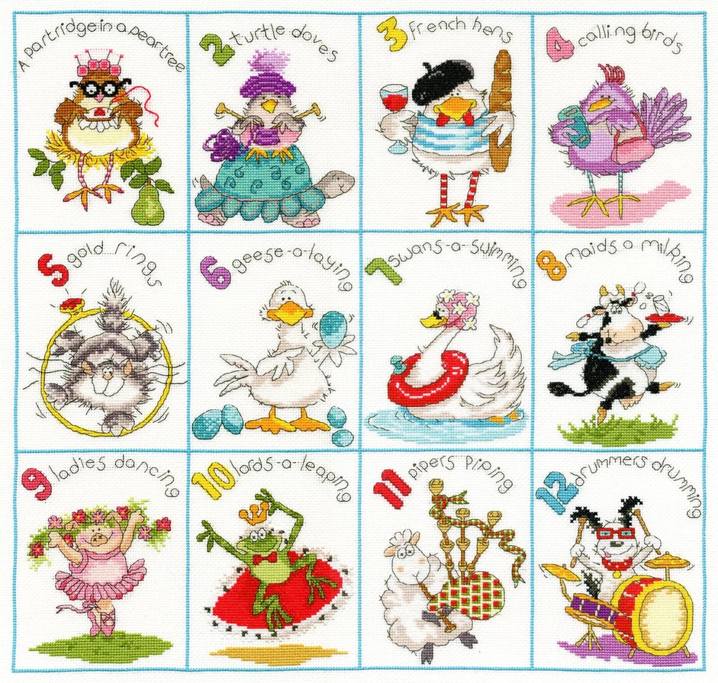 Christmas Dozen cross stitch kit by Bothy Threads and designed by Margaret Sherry