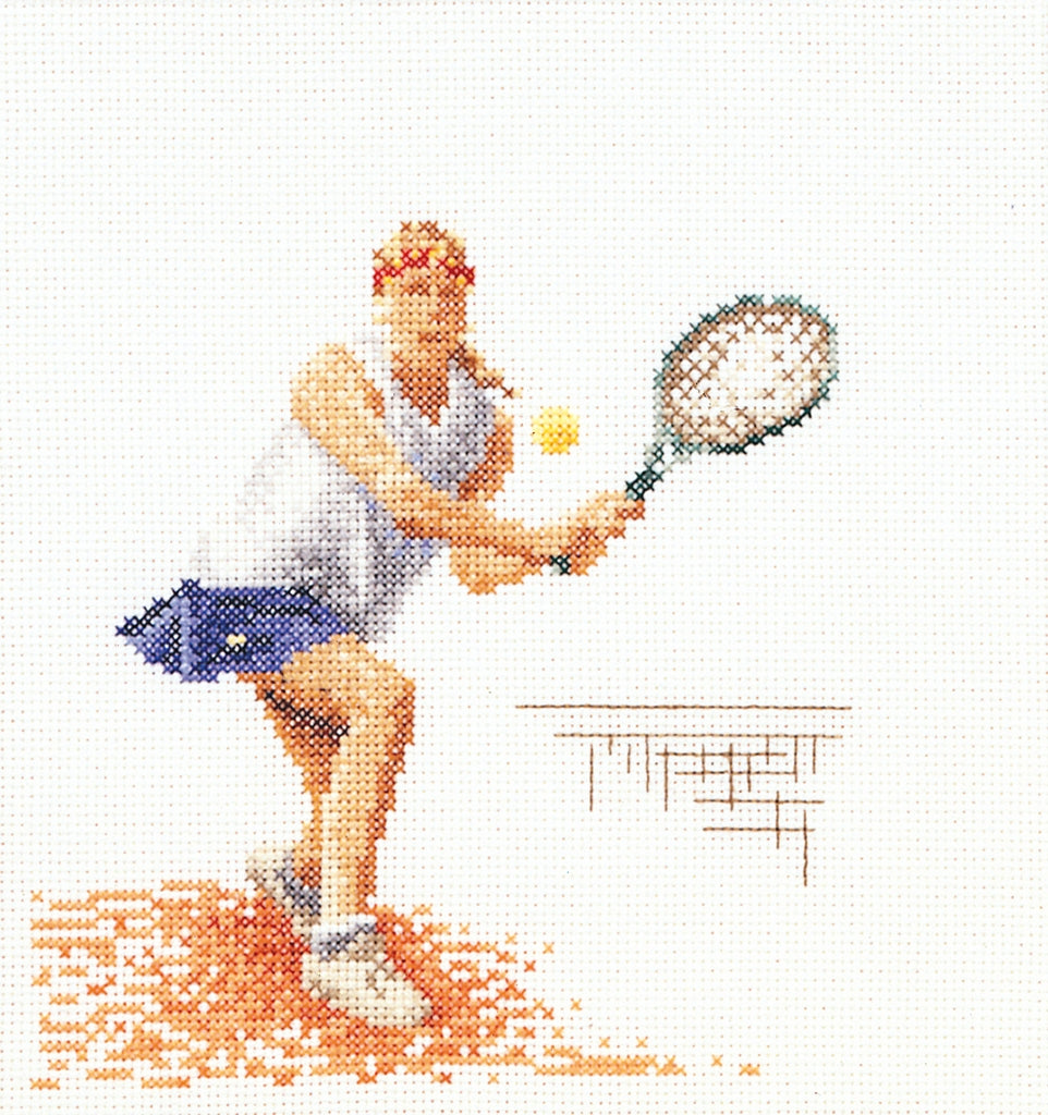 Thea Gouverneur Cross Stitch Kit - Tennis 3031. Counted cross stitch kit from the fabulous Thea Gouverneur in The Netherlands. This kit is available on either Aida or linen..