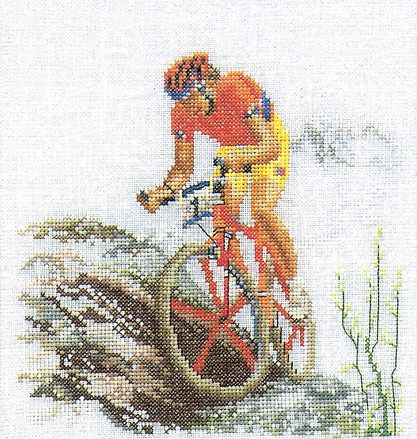 Thea Gouverneur Cross Stitch Kit - Mountain Bike 3035. Counted cross stitch kit from the fabulous Thea Gouverneur in The Netherlands. This kit is available on either Aida or linen.