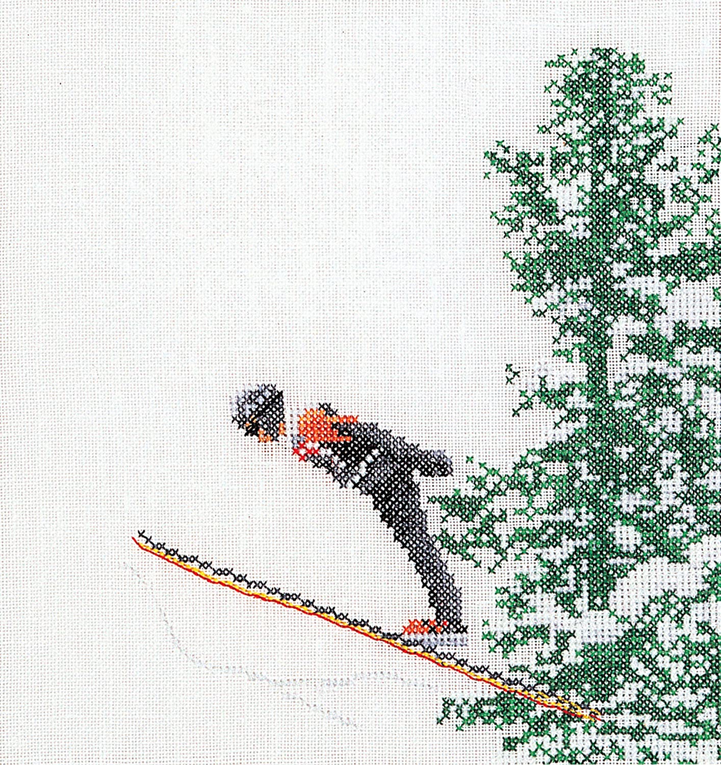 Thea Gouverneur Cross Stitch Kit - Skien / Ski Jump 3039. Counted cross stitch kit from the fabulous Thea Gouverneur in The Netherlands. This kit is available on either Aida or linen.