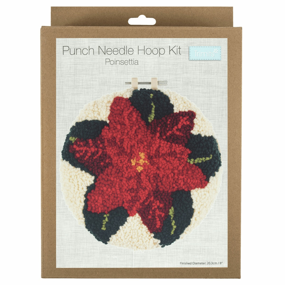 Poinsettia - Punch Needle Hoop Kit
