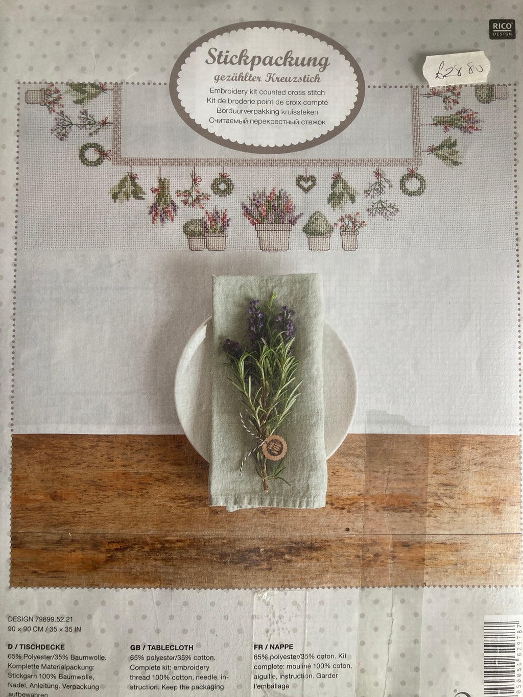 Tablecloth counted cross-stitch kit - Herbs