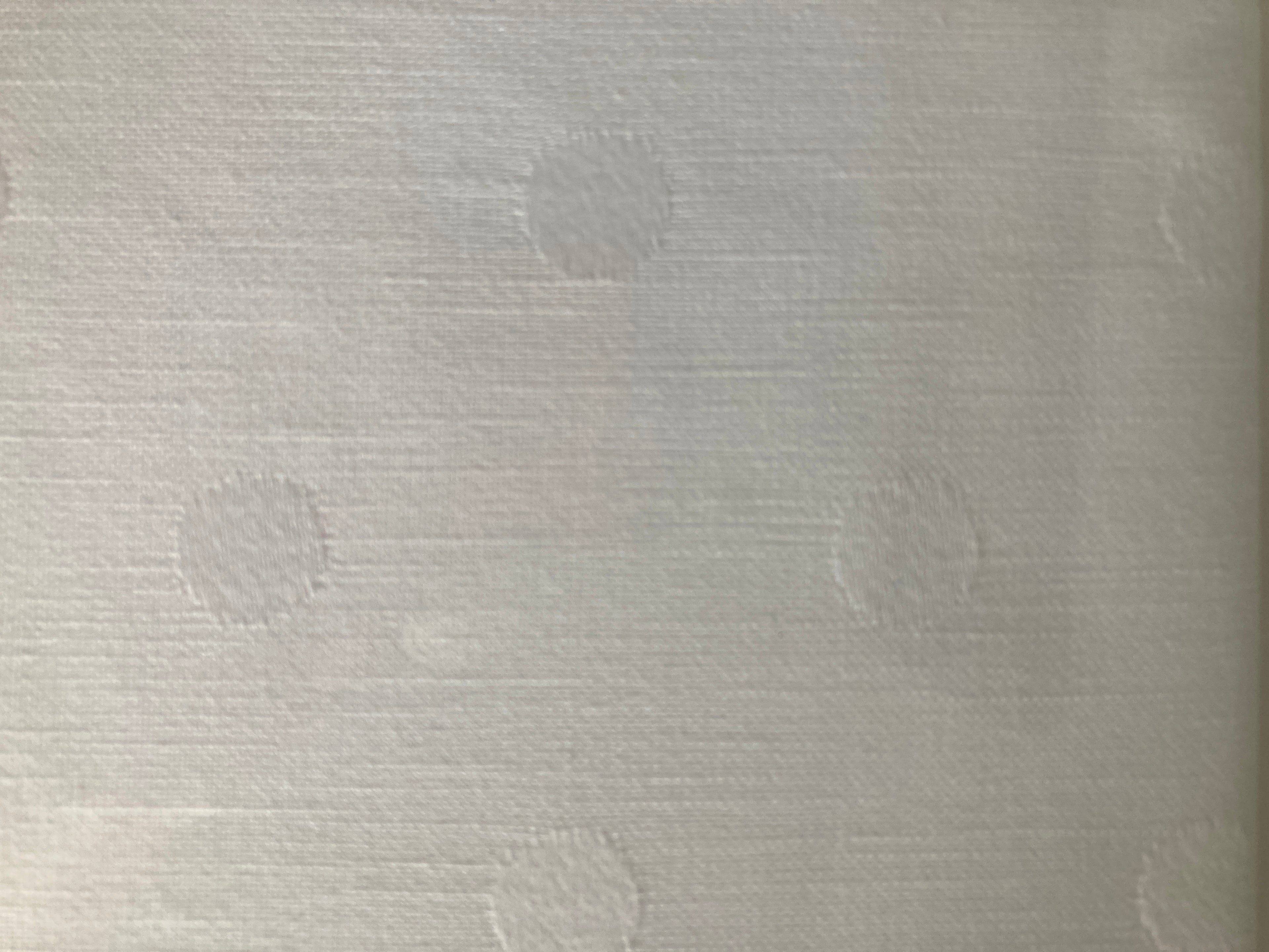 Tablecloth with Aida weave sections - large white dots pattern