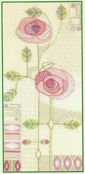 Bothy Threads - Morning Rose A Derwentwater Designs blackwork and cross-stitch Arts & Crafts design by Rose Swalwell based on designs of Margaret Macdonald and Charles Rennie Mackintosh