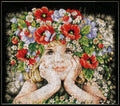 Girl with Flowers - Romance from LanArte of Belgium