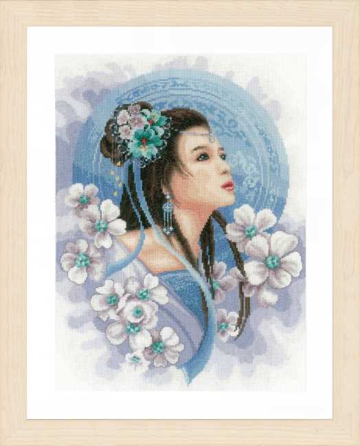 Lanarte Cultures Cross Stitch Collection  - Asian Lady in Blue