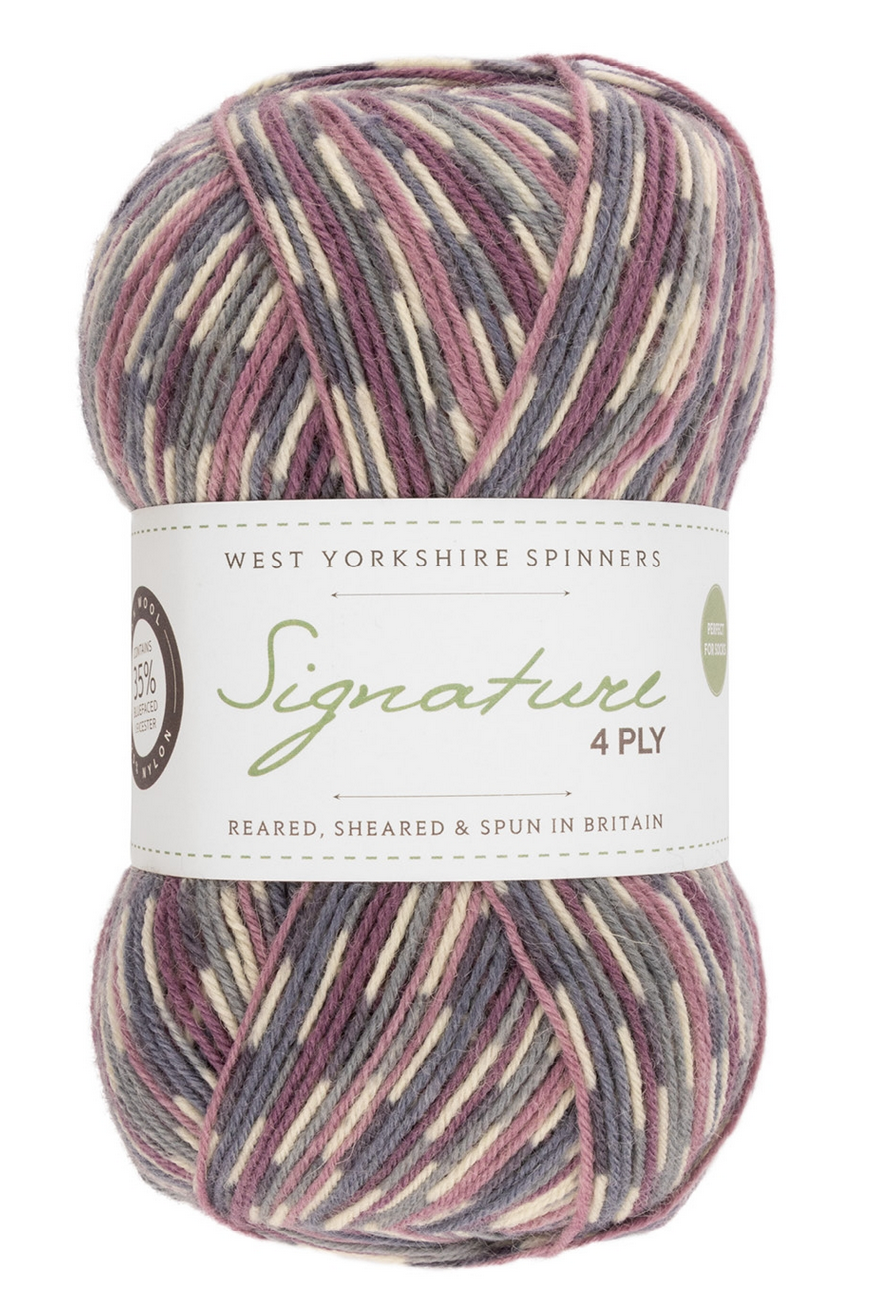 4-ply Signature Wool - West Yorkshire Spinners (suitable for socks) Plain & Country Birds