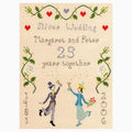 Bothy Threads SILVER WEDDING SAMPLER. 14ct ivory Aida, stranded cottons. including metallic; 23cm x 31cm size