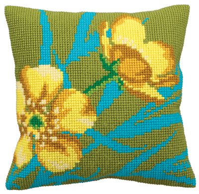 Bouton d'or (Buttercup) A Collection D’Art chunky tapestry cushion cover - gorgeous brightly coloured kits with everything for completing the panel.