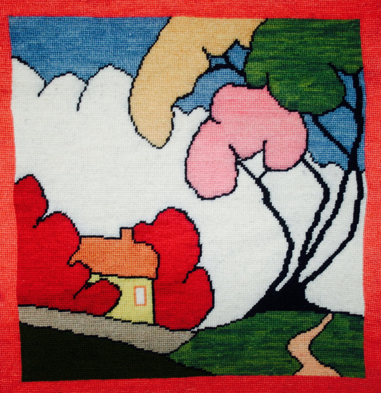 Clarice 'Balloon Trees' Tapestry Cushion Kit - Fox Tapestry Designs (Wales)