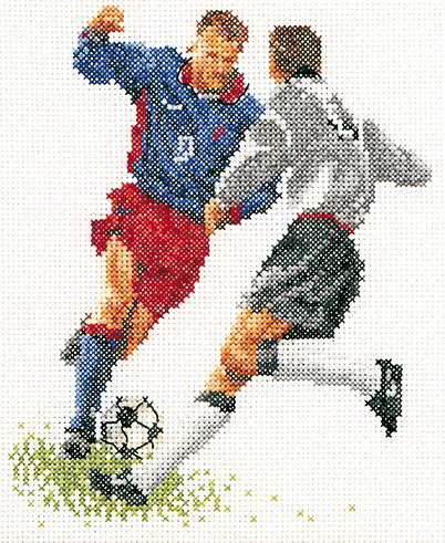 Thea Gouverneur Cross Stitch Kit - Voetbal / Football 3030. Counted cross stitch kit from the fabulous Thea Gouverneur in The Netherlands. This kit is available on either Aida or linen.