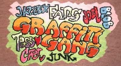 Graffiti Gang Tile Tapestry Cushion Kit - Fox Tapestry Designs (Wales)