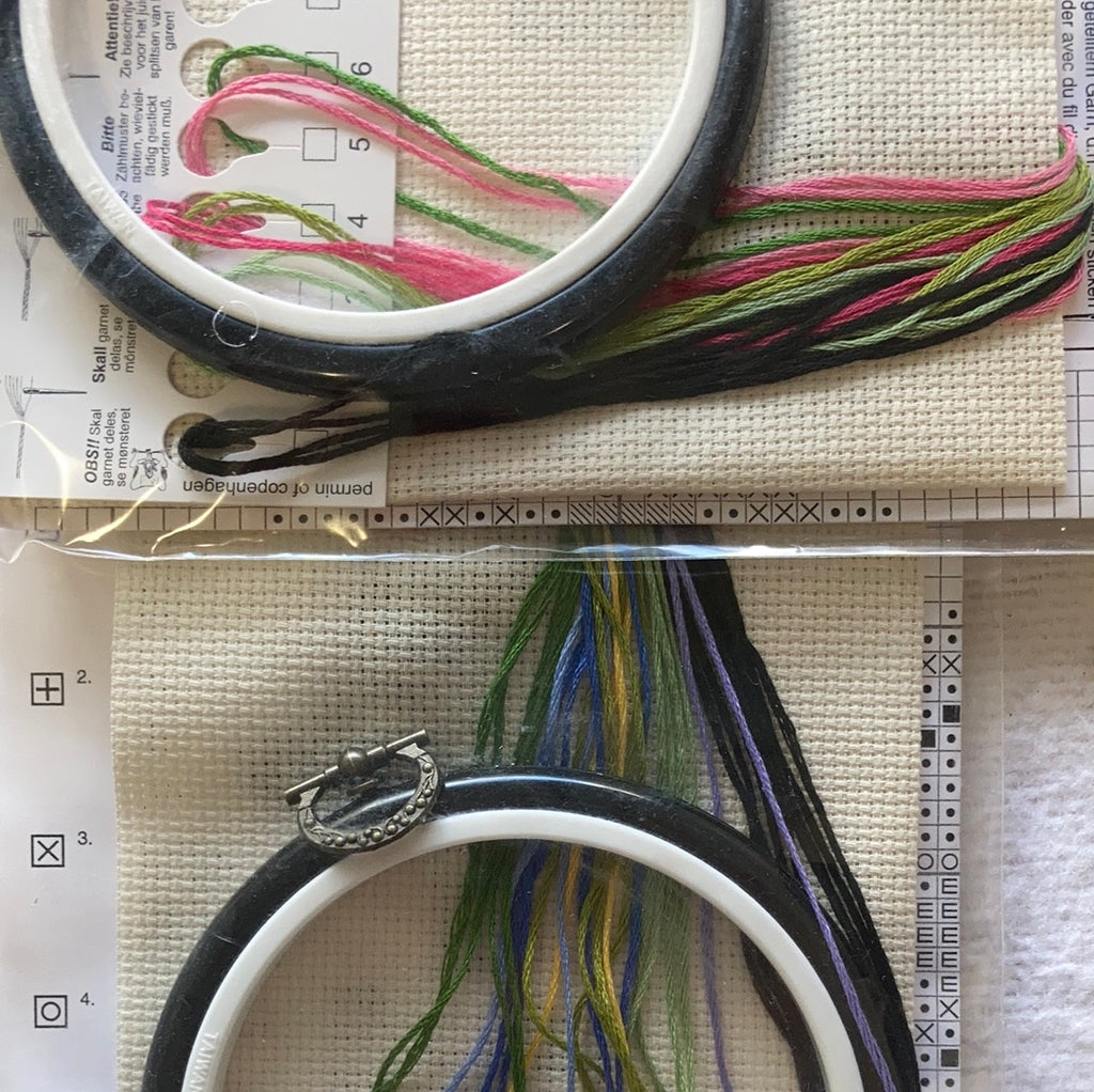 Dicentra with frame / Harebell with frame - pair