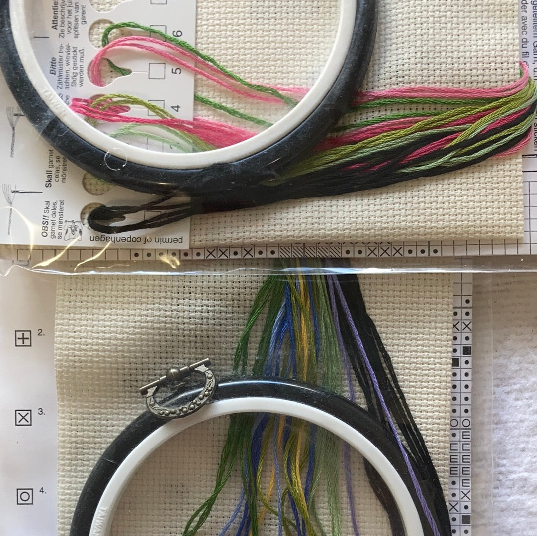 Dicentra with frame / Harebell with frame - pair