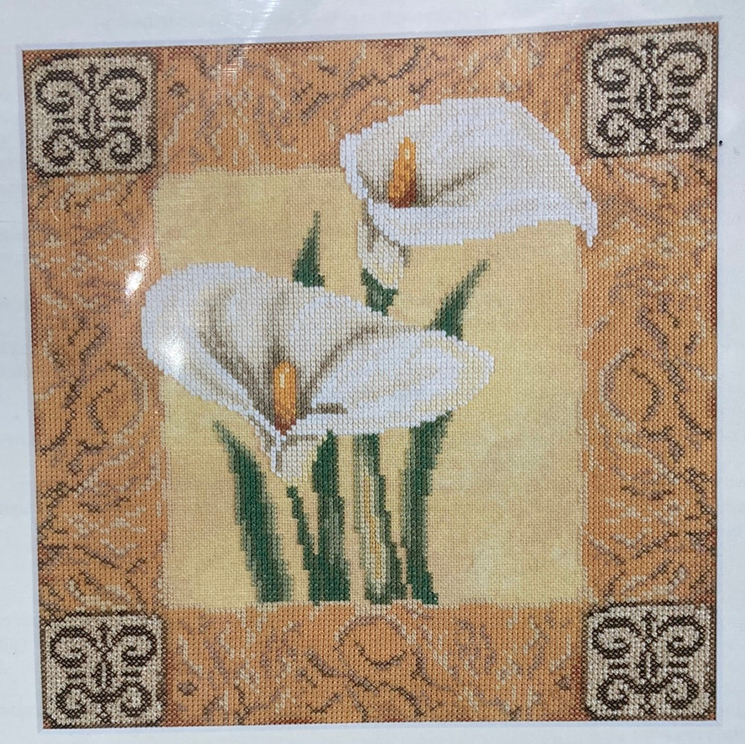 Lanarte Flowers and Gardens Cross Stitch Collection  - Lily Calla in classic surround