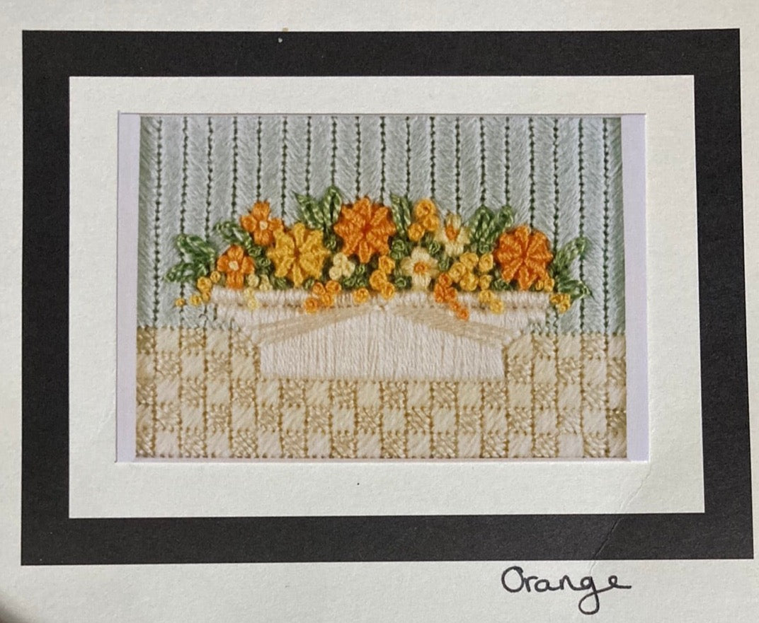 circa creations vintage cross stitch kit 18ct canvas orange