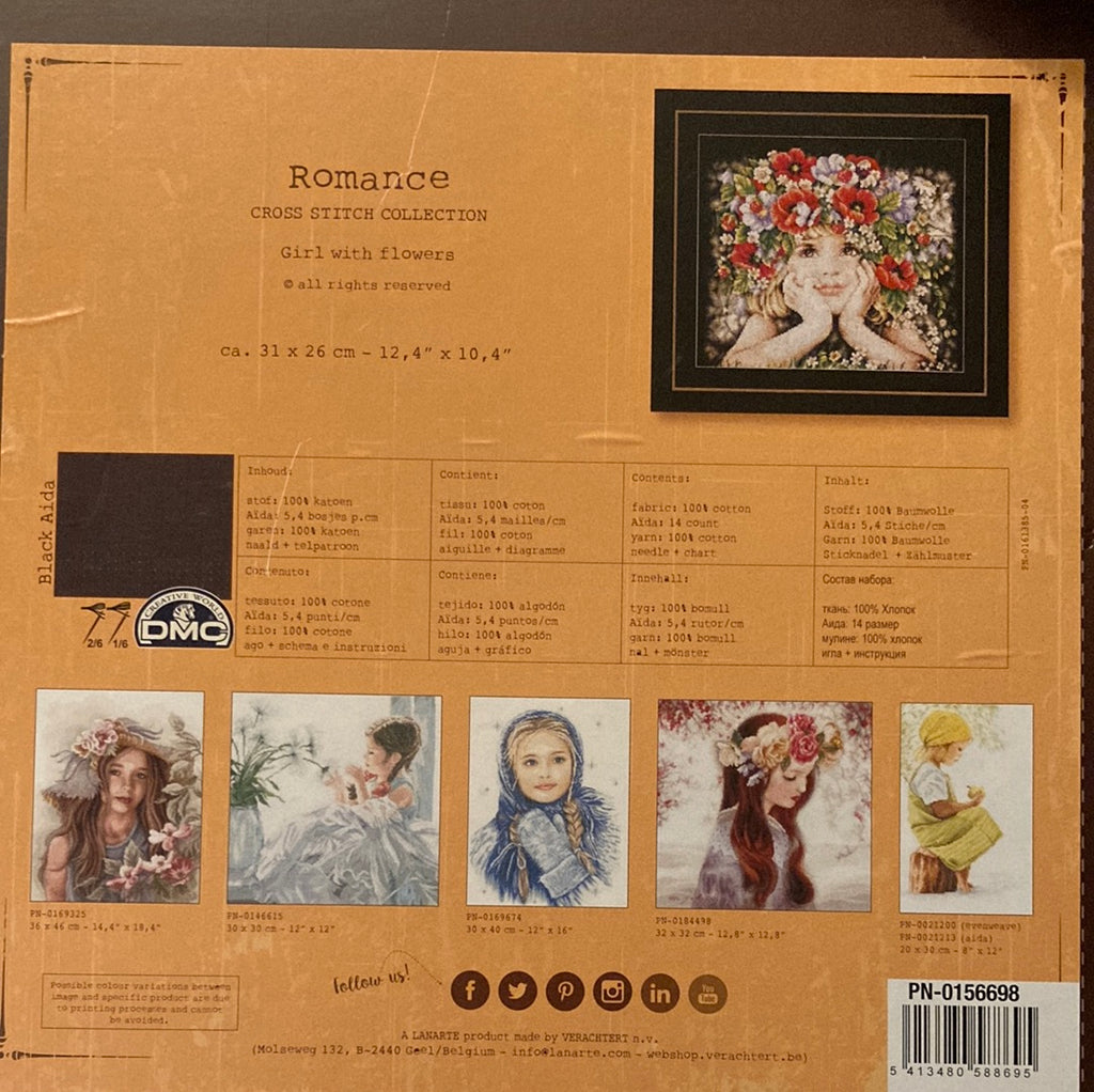 Girl with Flowers - Romance from LanArte of Belgium