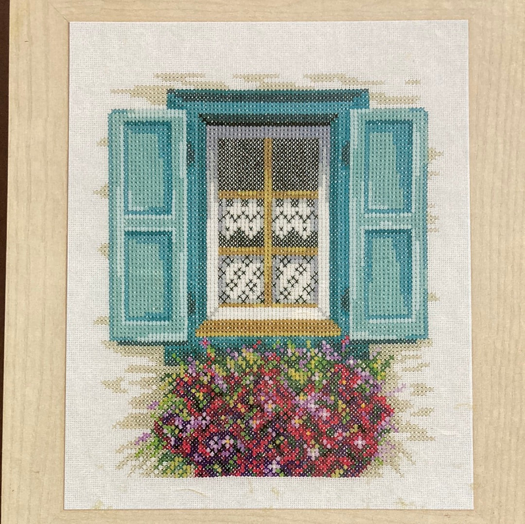 Lanarte Home and Garden Cross Stitch Collection  - Window with blue shutters