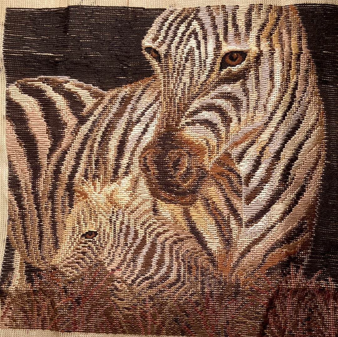 Winkler Tramme Tapestry Square (cushion cover) Panel - Zebra & young