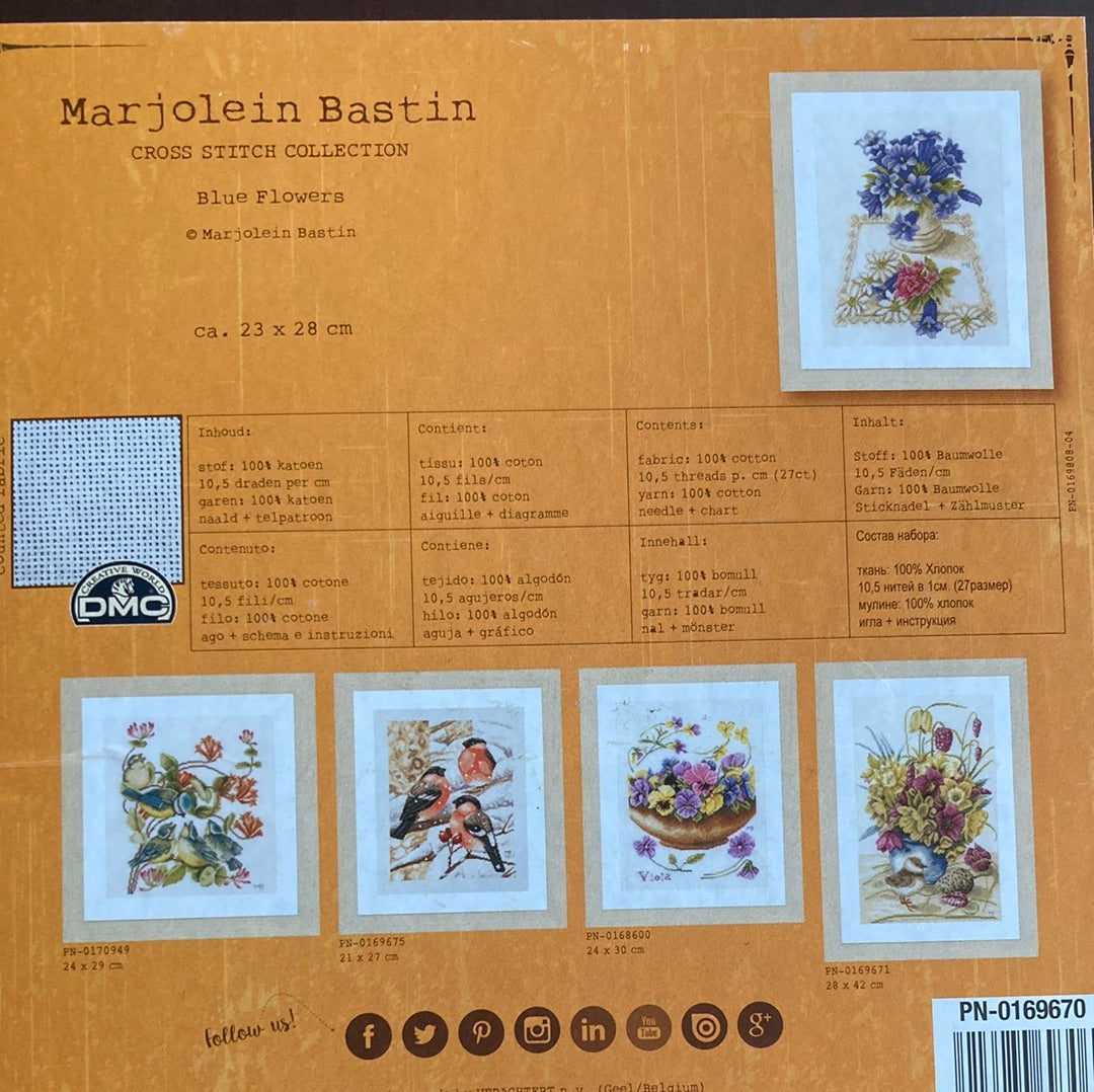 Lanarte (Marjolein Bastin) Cross Stitch Collection  - Blue Flowers