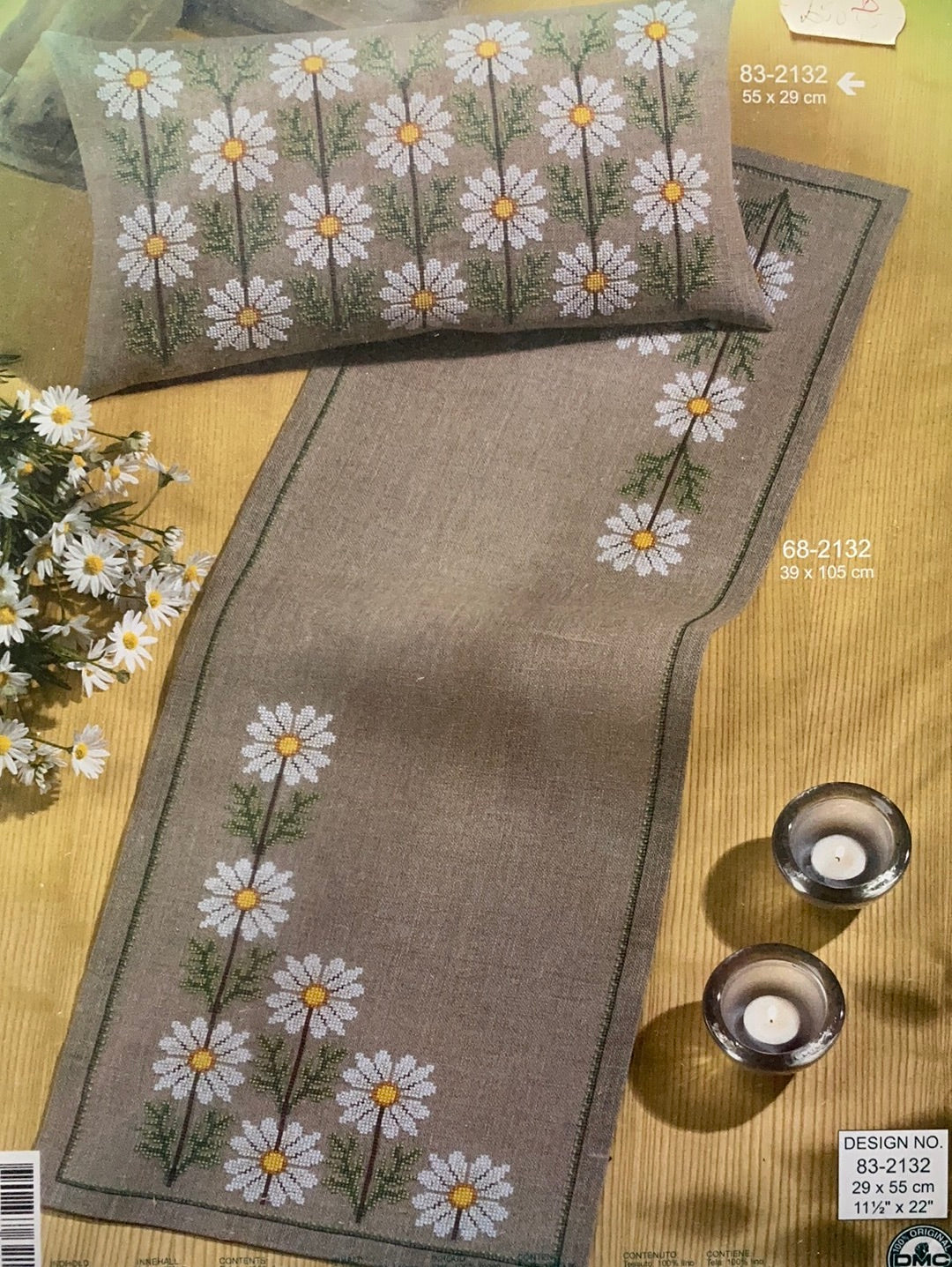 deco daisy cushion cover permin natural colour 83-2132