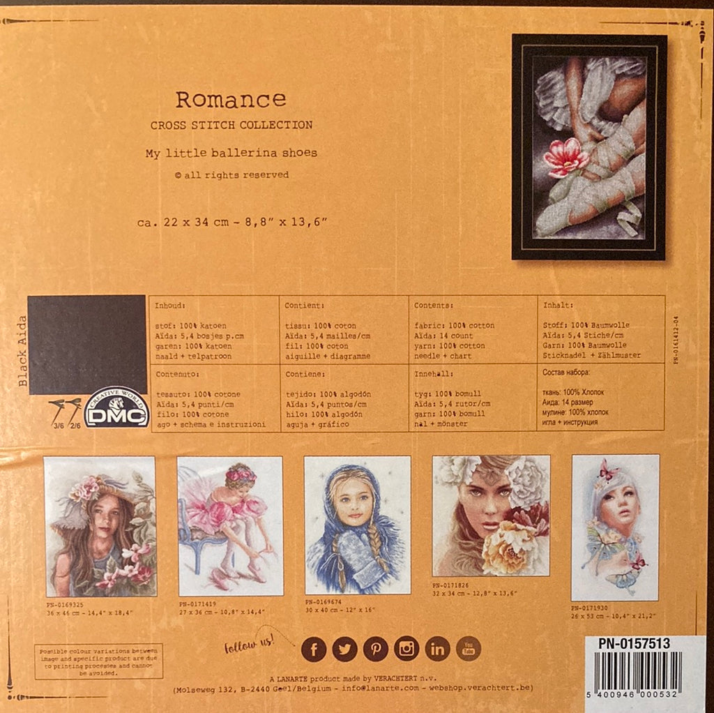 Lanarte Romance Cross Stitch Collection  - My little ballerina shoes
