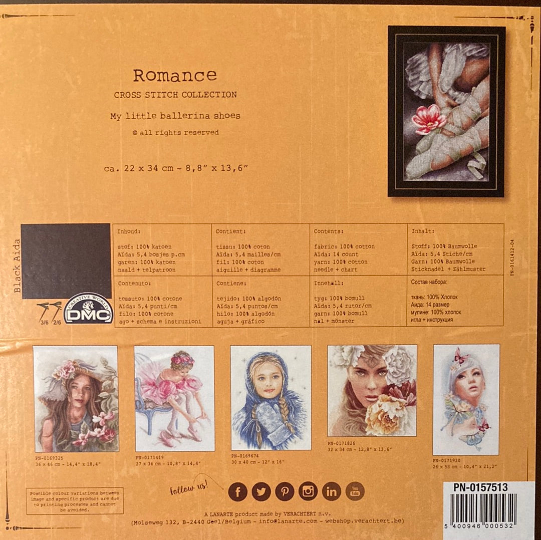 Lanarte Romance Cross Stitch Collection  - My little ballerina shoes