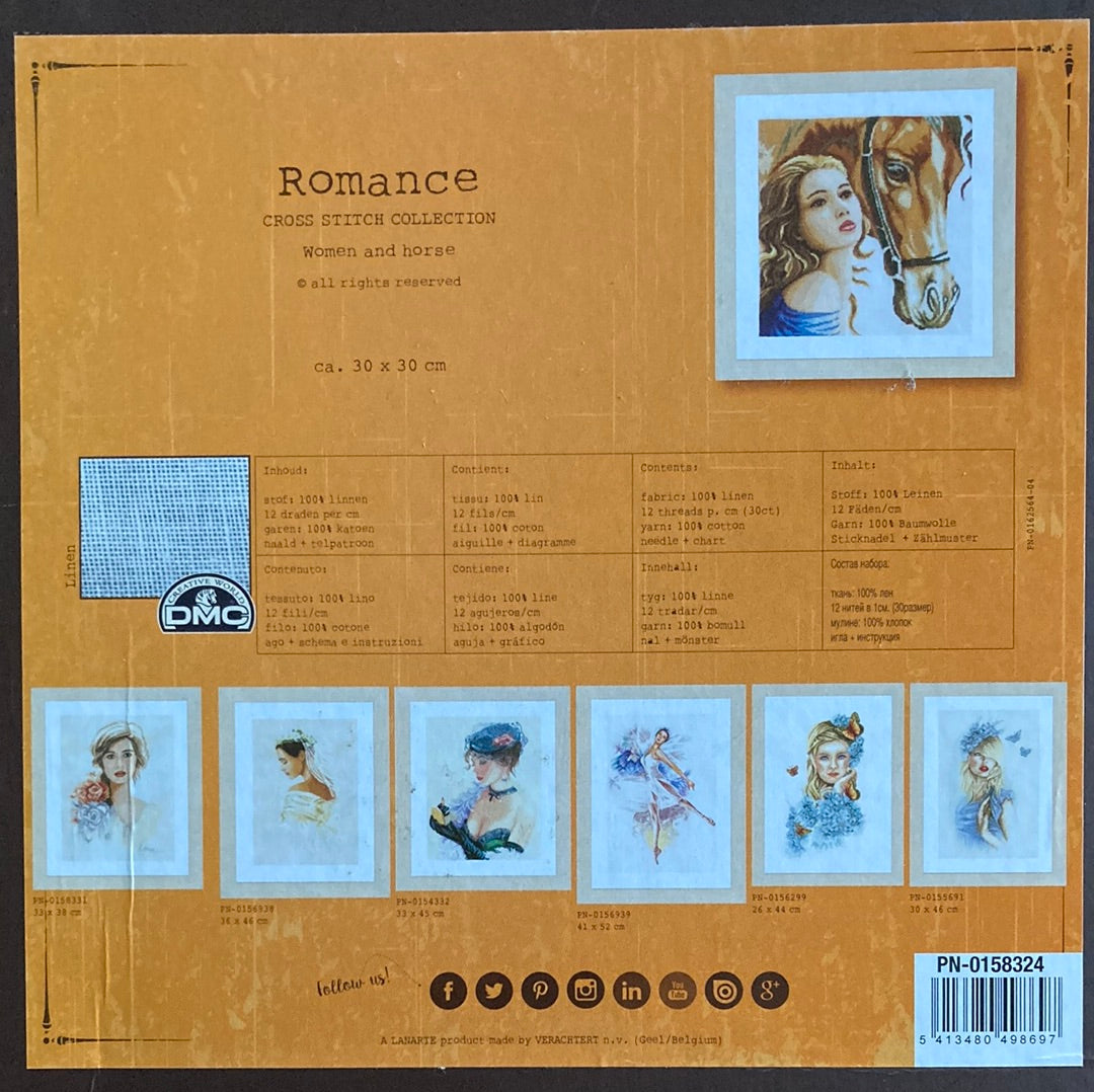 Lanarte Romance Cross Stitch Collection  - 'Woman and horse'