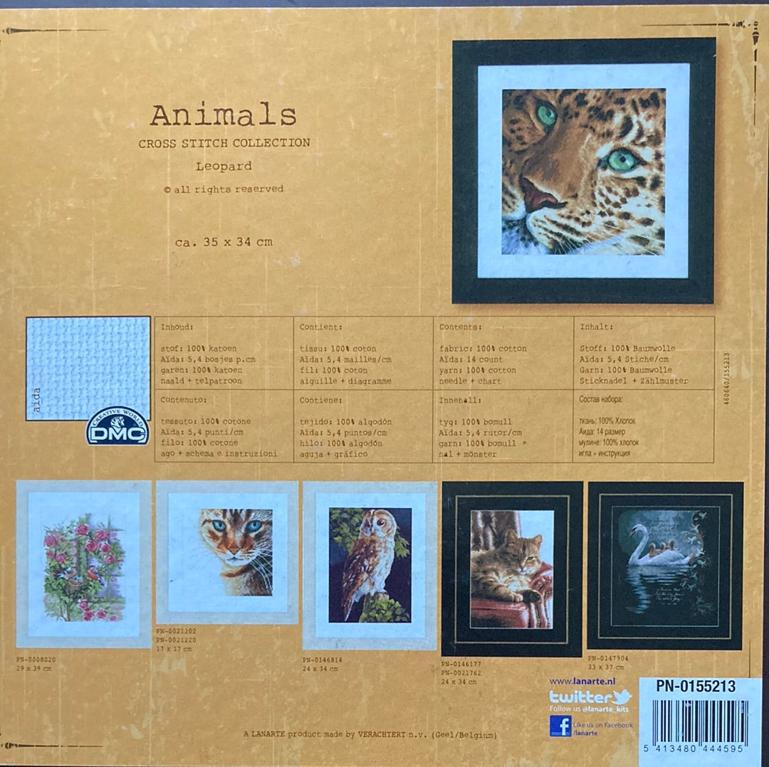 Lanarte Animals Cross Stitch Collection  - Leopard