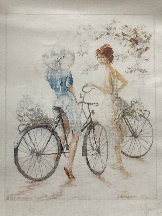 Lanarte Romance Cross Stitch Collection  - Girls with Bicycles