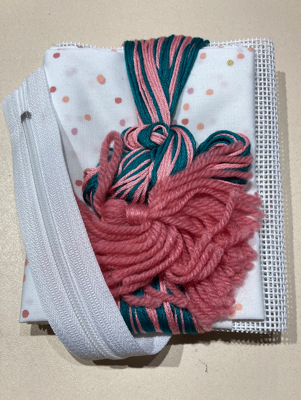 Cross stitch purse / pencil case kit - “Happy”