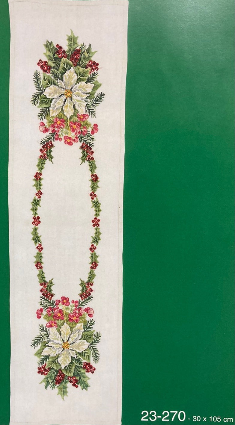 Christmas Table Runner - Begonia & Poinsettia